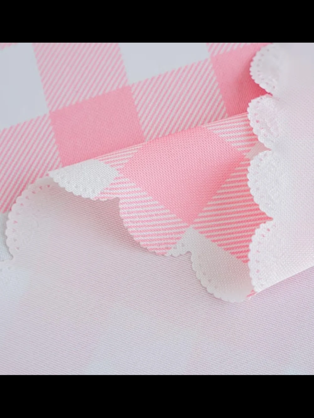 Pink Gingham Waterproof Tablecloth Size 84 X 60